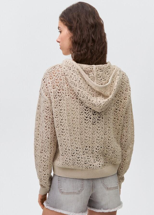 Mango Kapuzenpullover mit Lochmuster Riesige Rabatte