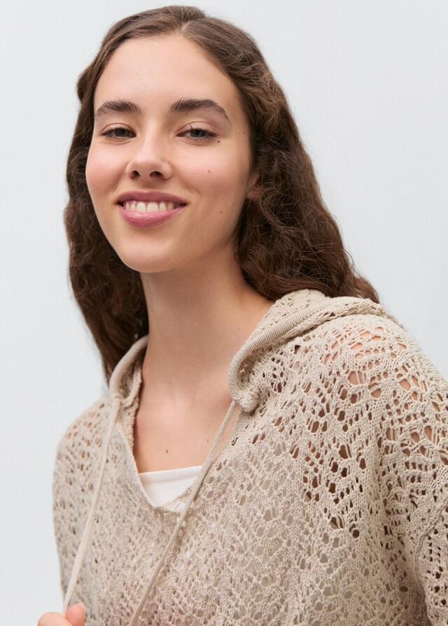 Mango Kapuzenpullover mit Lochmuster Riesige Rabatte