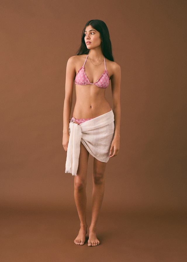 Mango Gemusterter Bikini mit Borte Fabrikladen