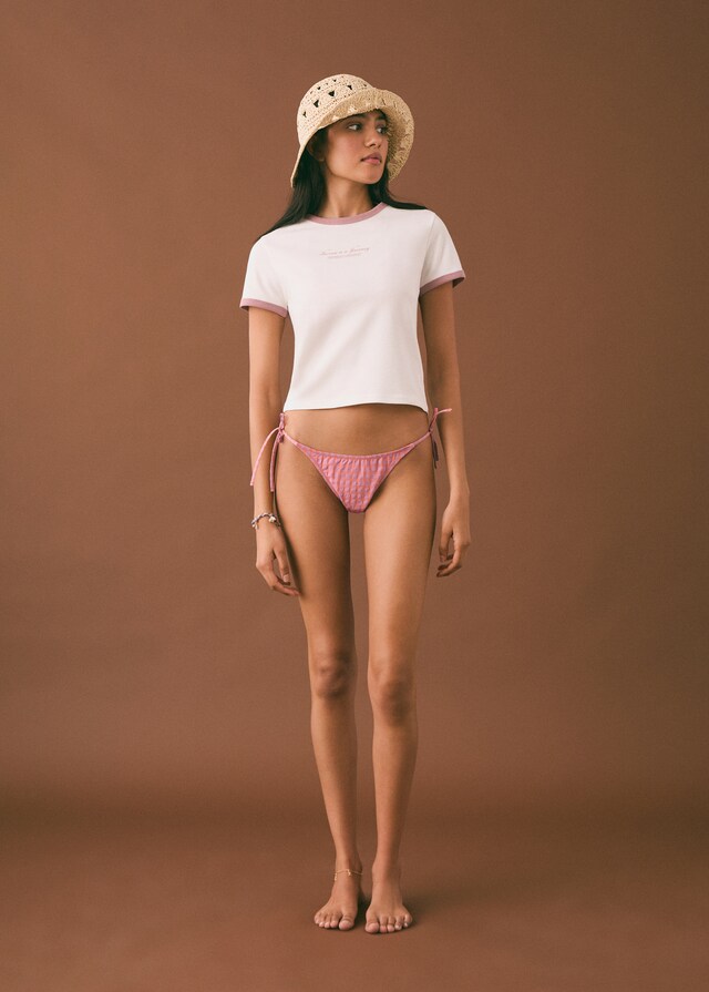 Mango Bikini mit Vichy-Muster Im Verkauf