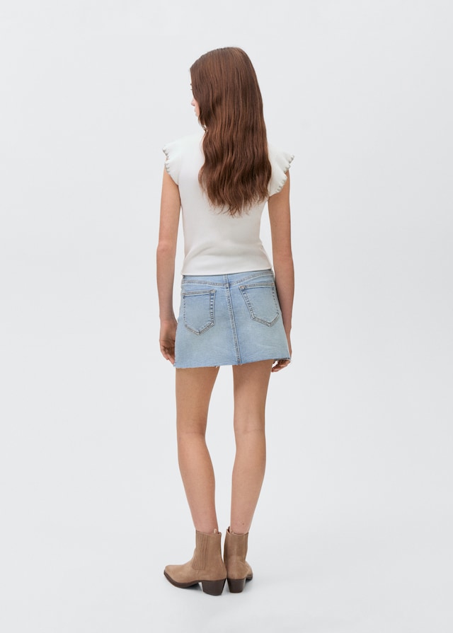 Mango Jeans-Minirock mit ausgefranstem Saum 50% Rabatt für begrenzte Zeit