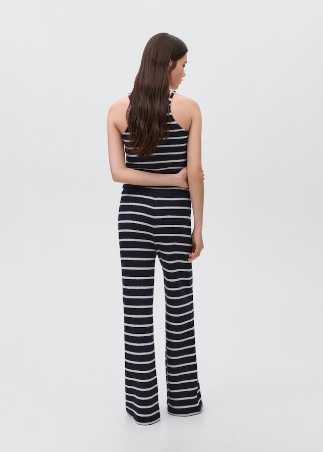 Mango Gestreifte Jersey-Hose Auslauf
