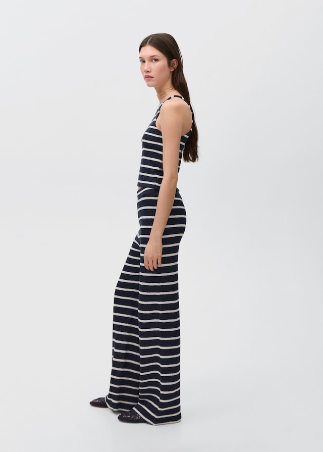Mango Gestreifte Jersey-Hose Auslauf
