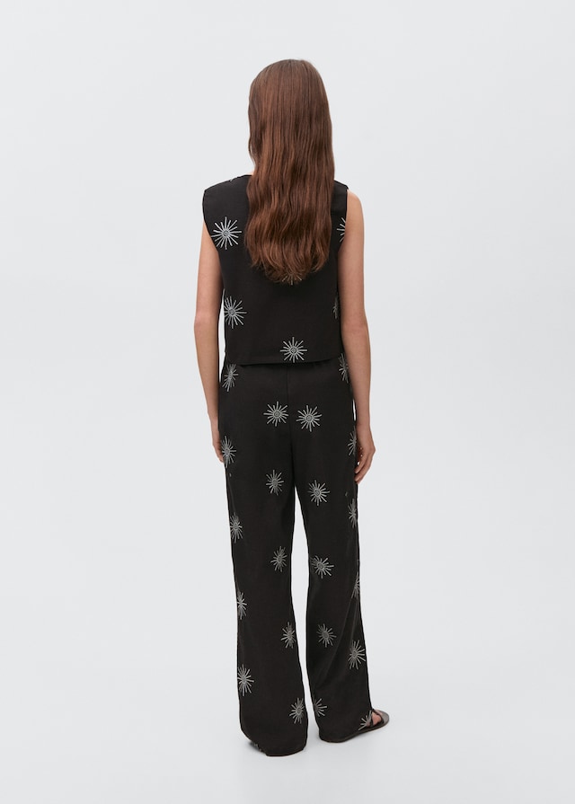 Mango Lange Hose mit Stickdetails Angebote