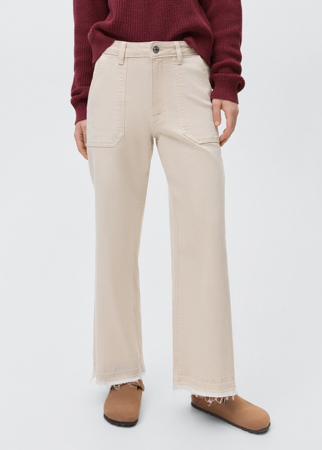 Mango Culotte-Jeans mit Taschen Schlussverkauf