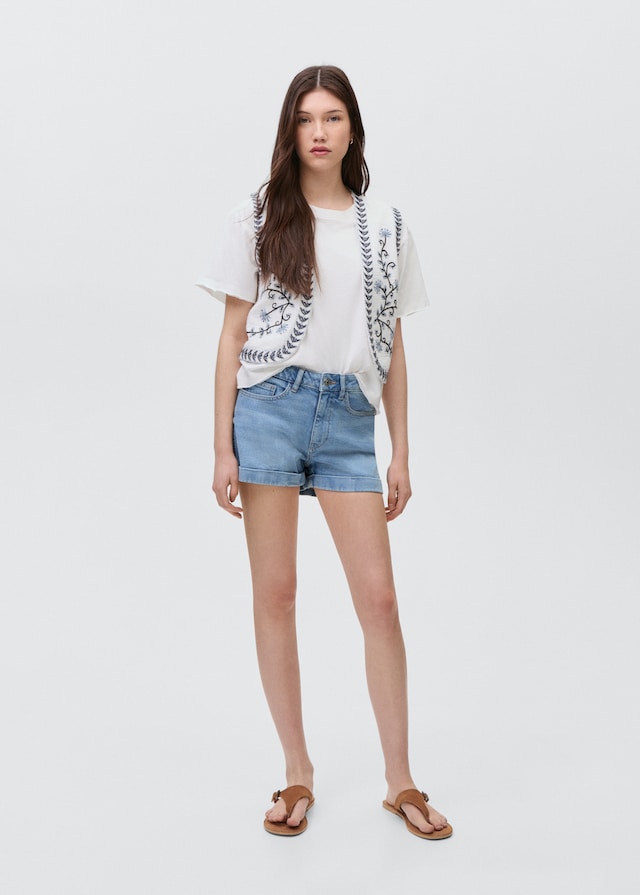 Mango Jeansshorts mit umgeschlagenem Saum Versandkostenfrei