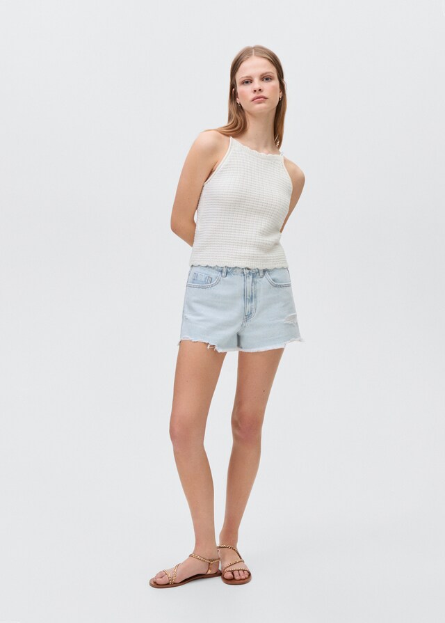 Mango Jeansshorts mit Zierrissen Großer Ausverkauf