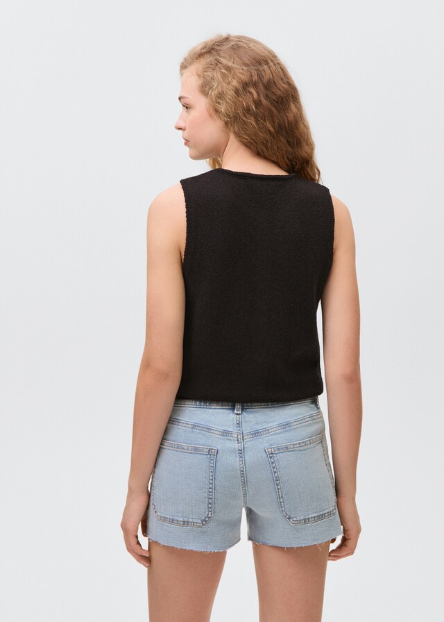 Mango Jeansshorts mit ausgefranstem Saum Flash Sale
