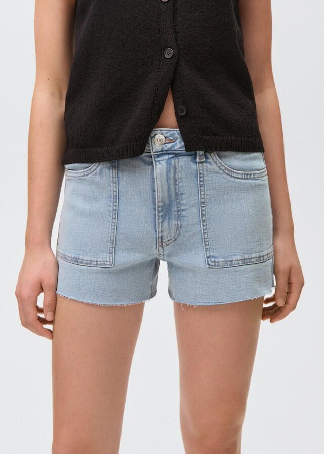 Mango Jeansshorts mit ausgefranstem Saum Flash Sale