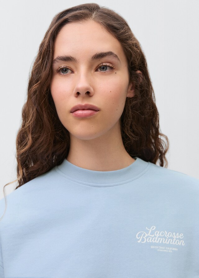 Mango Baumwoll-Sweatshirt mit aufgedrucktem Schriftzug Begrenztes Angebot