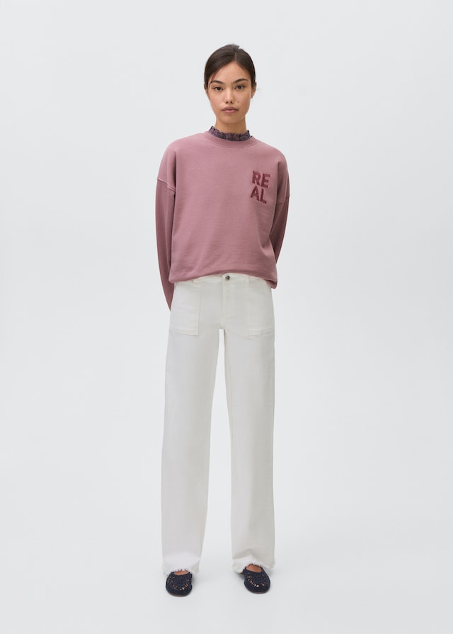 Mango Sweatshirt mit aufgesticktem Schriftzug Online Shopping
