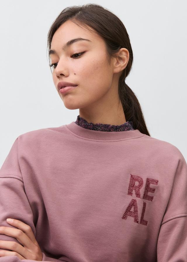 Mango Sweatshirt mit aufgesticktem Schriftzug Online Shopping