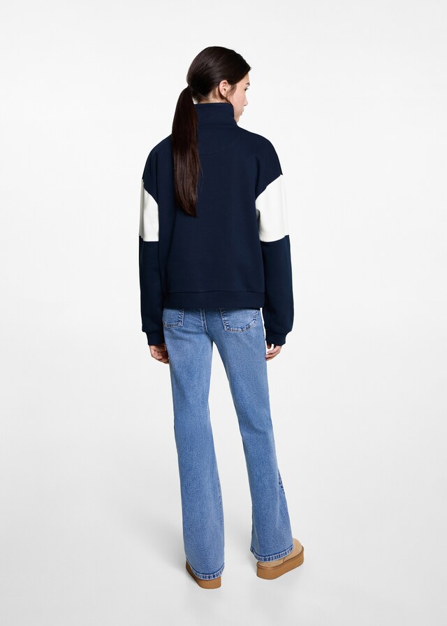 Mango Sweatshirt mit Zip und Schriftzug Preisnachlass