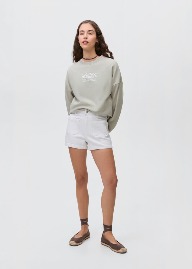 Mango Gemustertes Baumwoll-Sweatshirt Saisonschlussverkauf