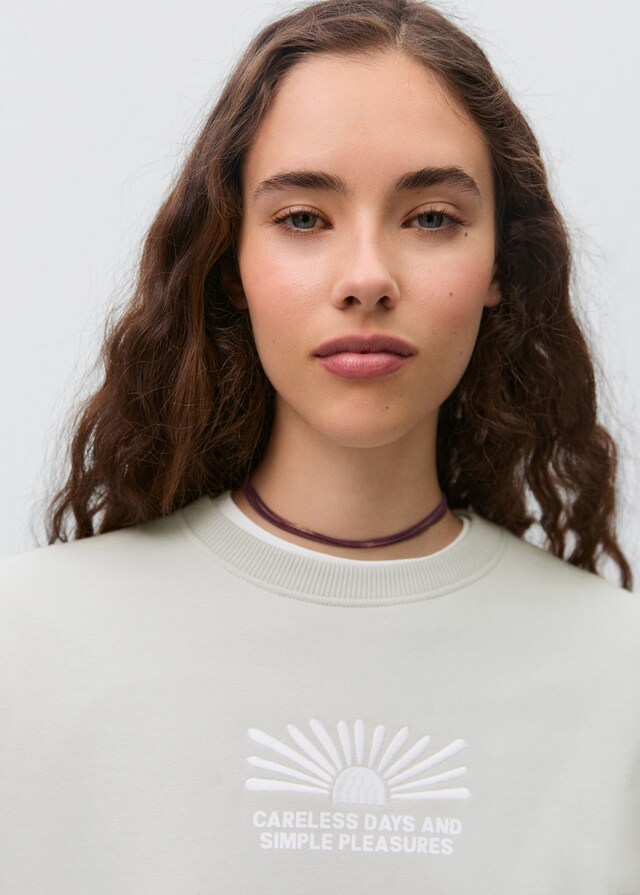 Mango Gemustertes Baumwoll-Sweatshirt Saisonschlussverkauf