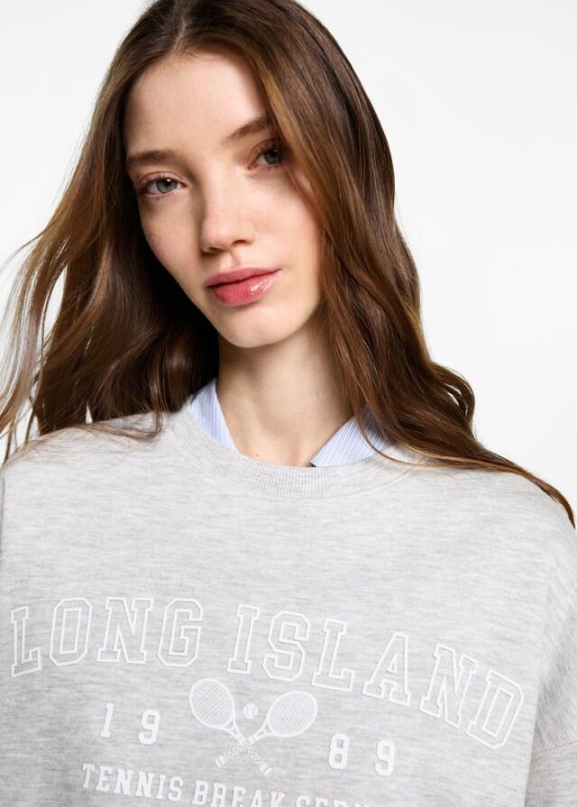 Mango Gemustertes Baumwoll-Sweatshirt Black Friday