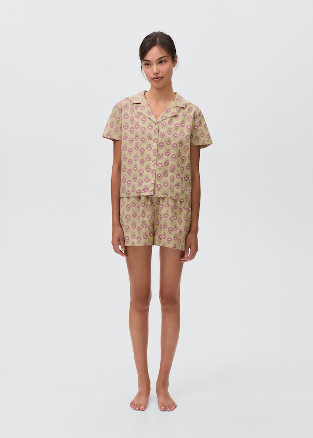 Mango Pyjama-Pack aus gemusterter Baumwolle Online Outlet