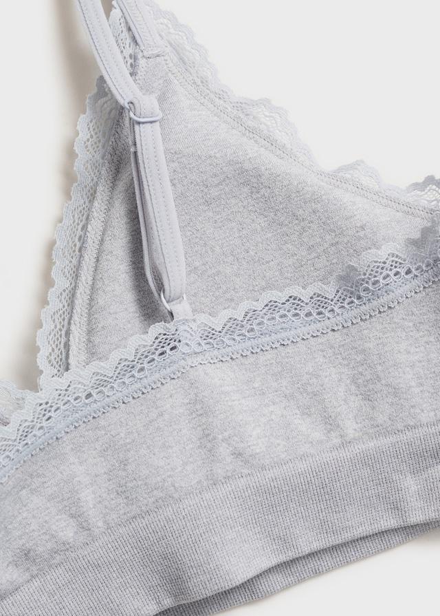 Mango Triangel-BH mit Seidenspitze-Detail Räumungsverkauf