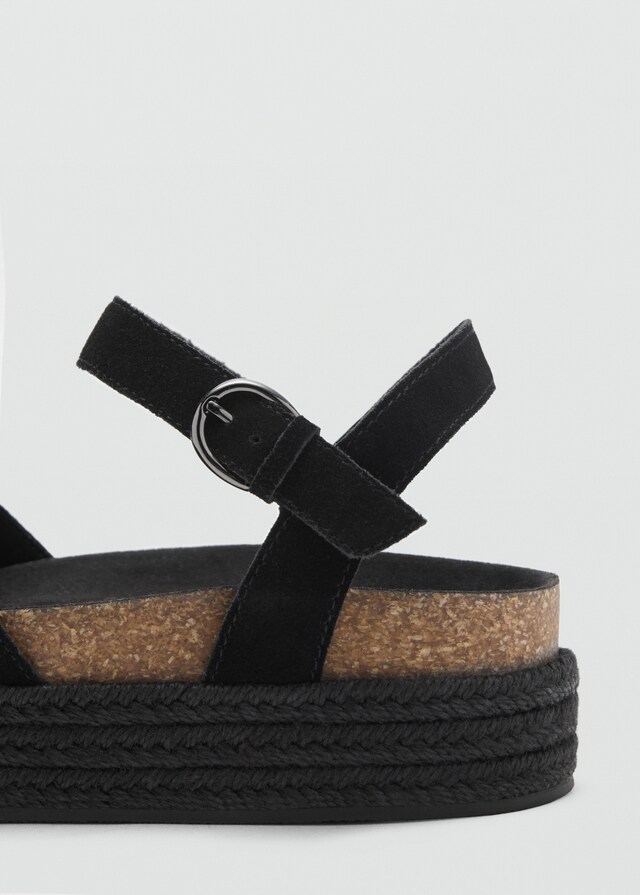 Mango Plateau-Sandale aus Leder Wochenangebot