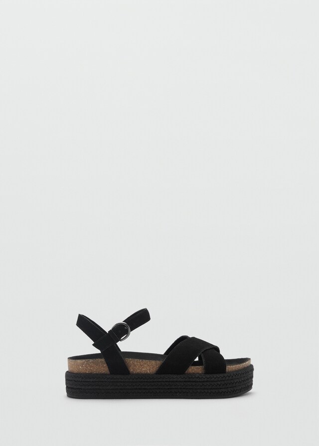 Mango Plateau-Sandale aus Leder Wochenangebot