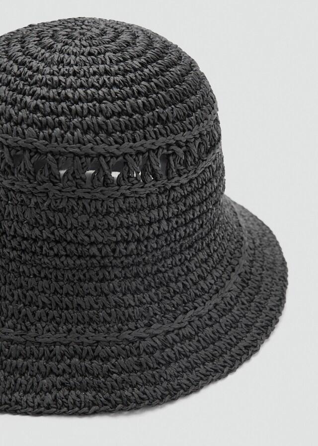 Mango Bucket Hat aus Stroh Rabatt