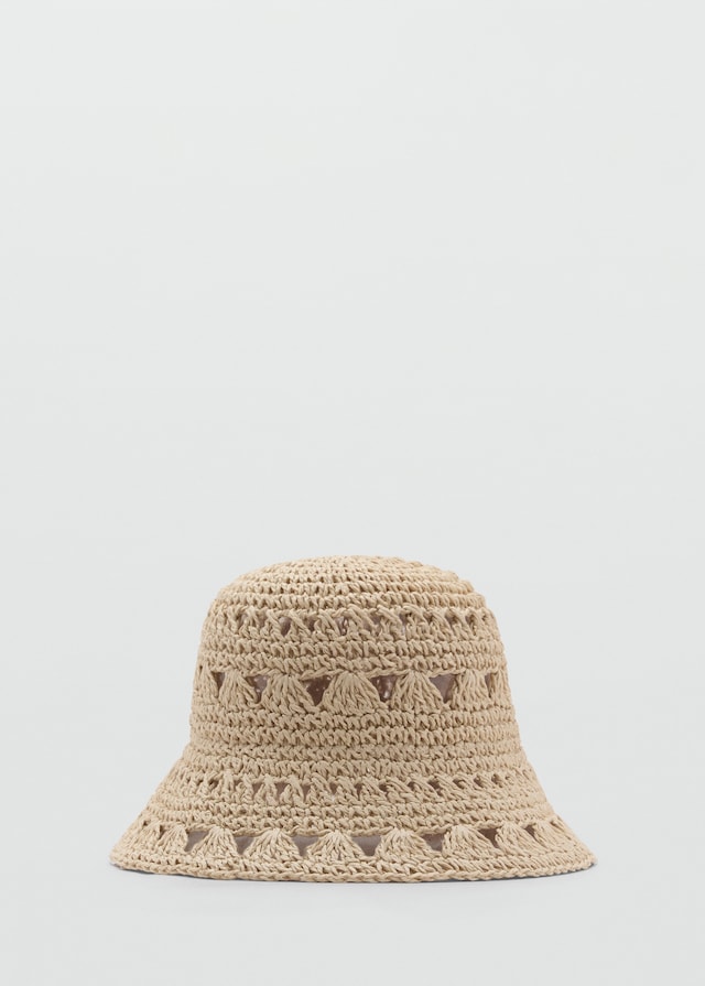 Mango Bucket Hat aus Stroh Großer Ausverkauf