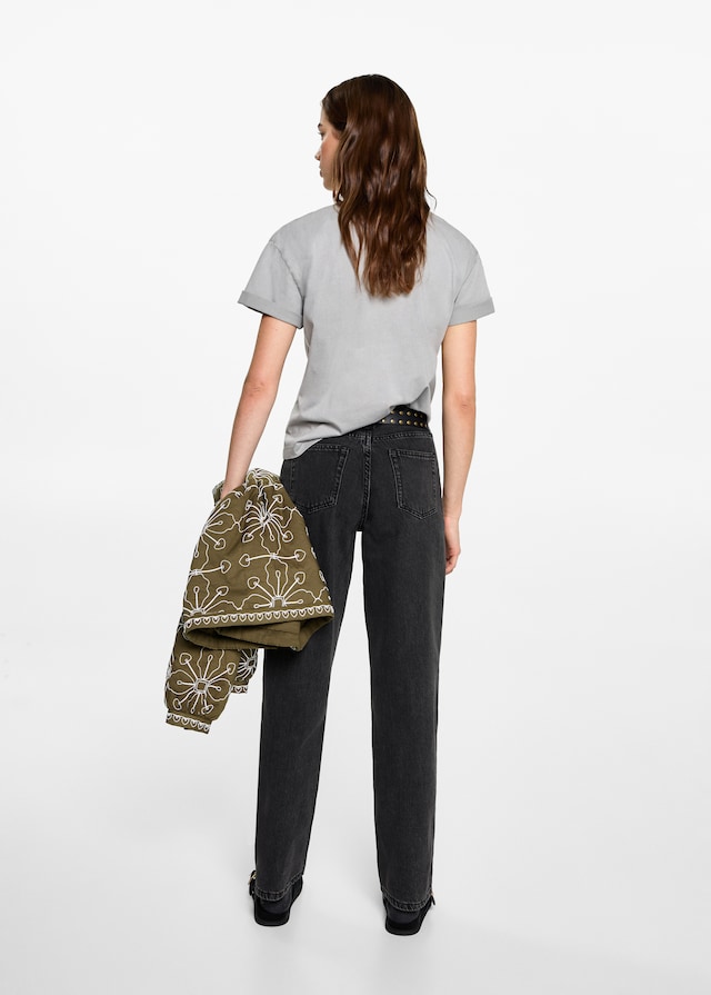 Mango Gerade Jeans mit geflochtenen Schlaufen Flash Sale