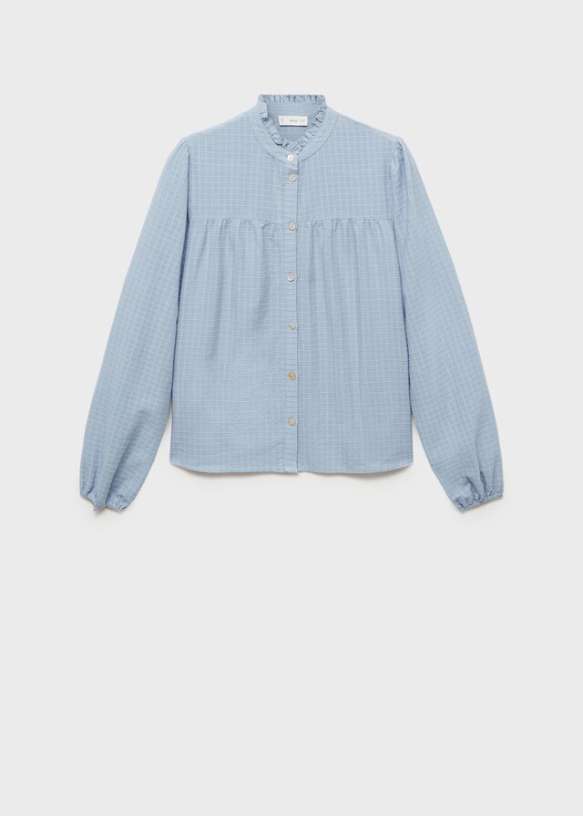 Mango Texturierte Karo-Bluse Exklusivangebot