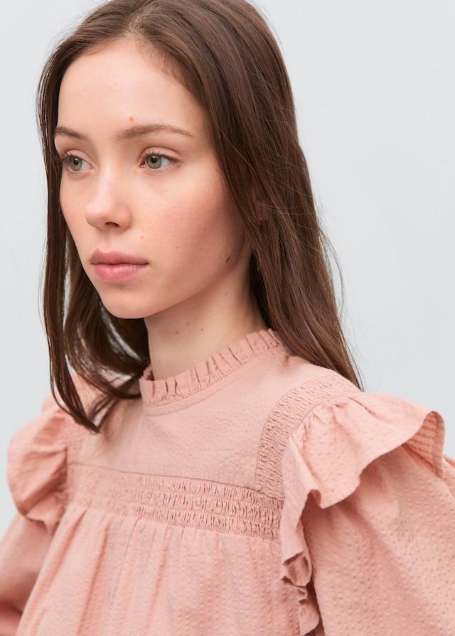 Mango Texturierte Baumwollbluse Preisnachlass