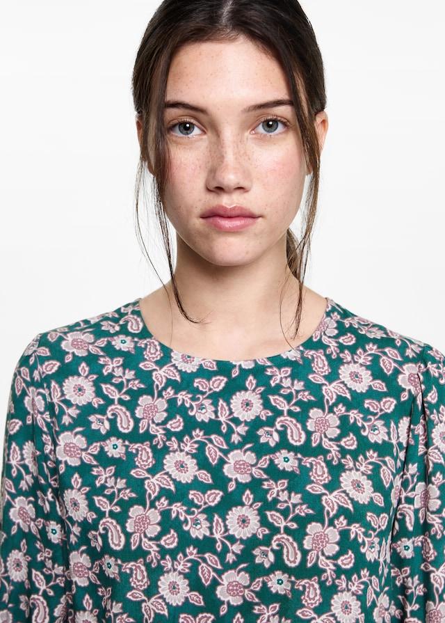 Mango Kleid mit Buchstaben-Muster und Raffdetails Saisonschlussverkauf