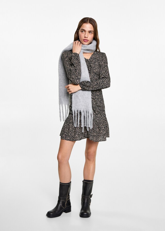 Mango Gekräuseltes Printkleid Osterangebot