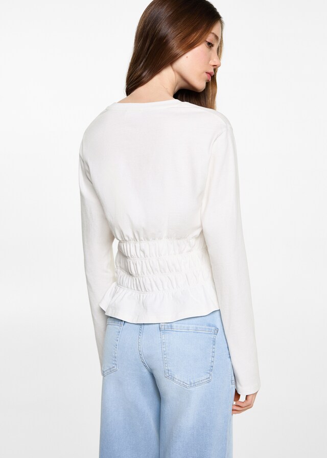 Mango T-Shirt mit geraffter Taille Top Angebot