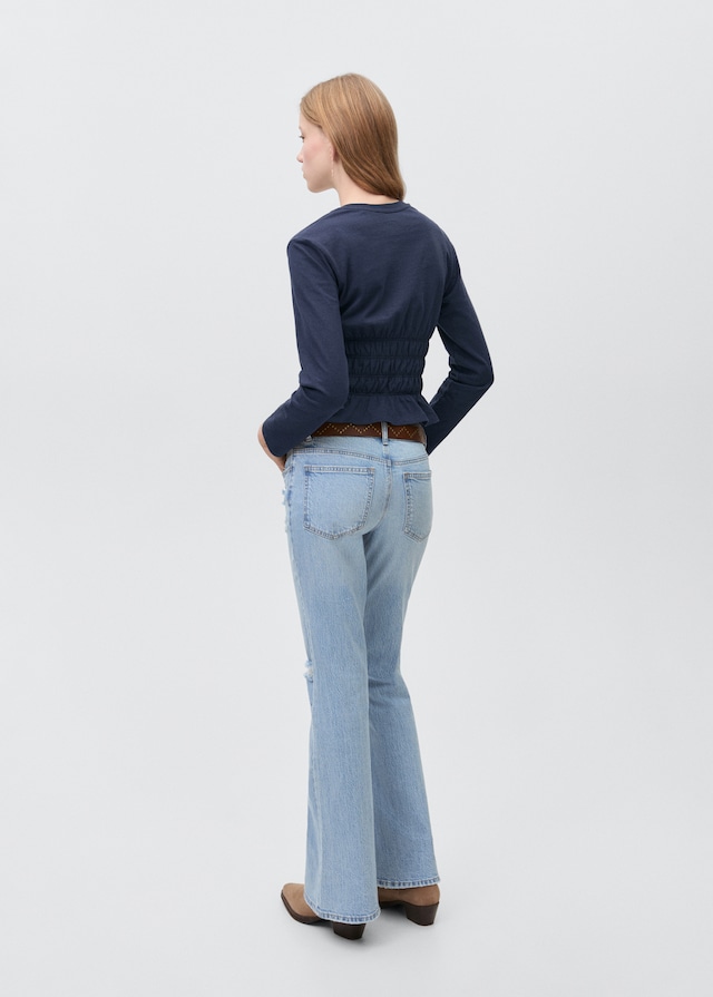 Mango T-Shirt mit geraffter Taille Neueste Mode