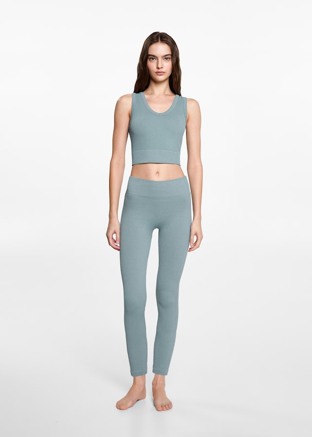Mango Sportleggings mit Rippmuster Letzte 2 Tage