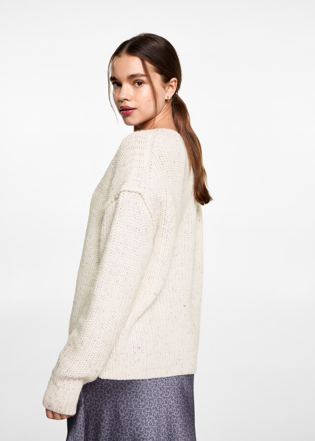 Mango Oversized-Pullover mit V-Ausschnitt Sonderangebot der Fabrik