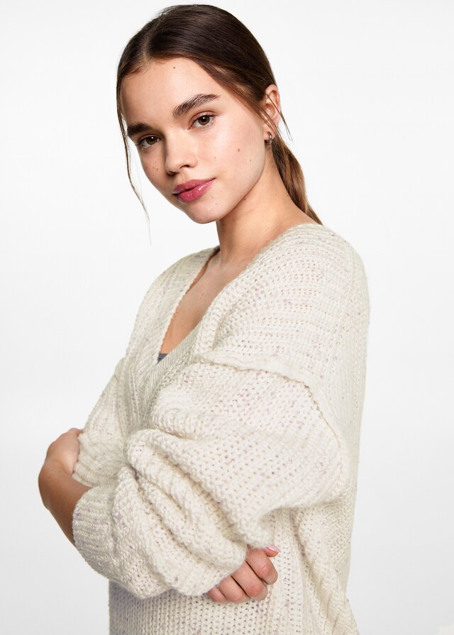 Mango Oversized-Pullover mit V-Ausschnitt Sonderangebot der Fabrik