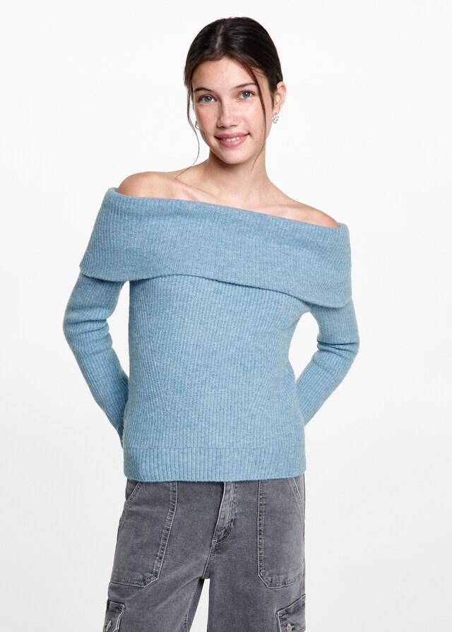 Mango Schulterfreier Strickpullover Bis zu 55% Rabatt