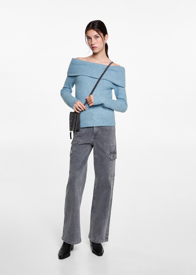 Mango Schulterfreier Strickpullover Bis zu 55% Rabatt