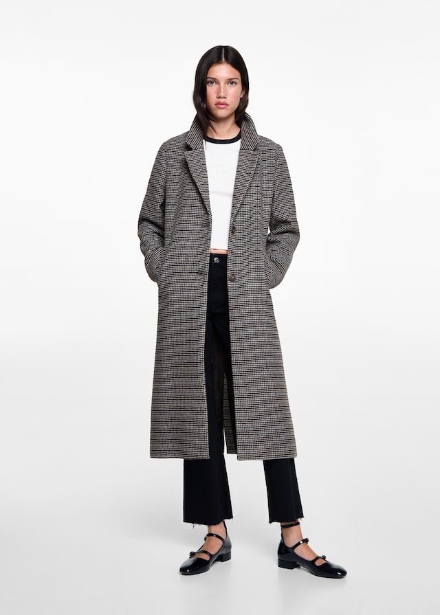 Mango Wollmantel mit Hahnentritt Discount Store für neue Produkte